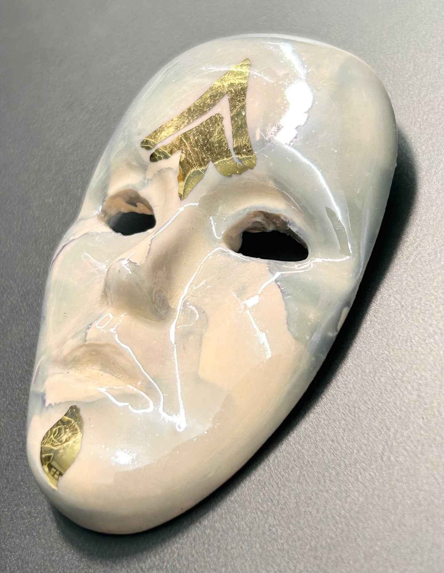 Porcelain Mask Brooch