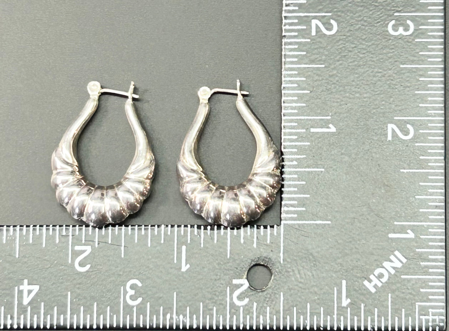 Sterling Silver Scalloped Hoop Earrings