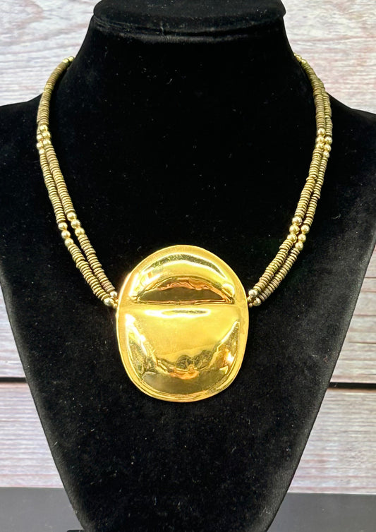 1985 SH Brass & Gold Tone Necklace