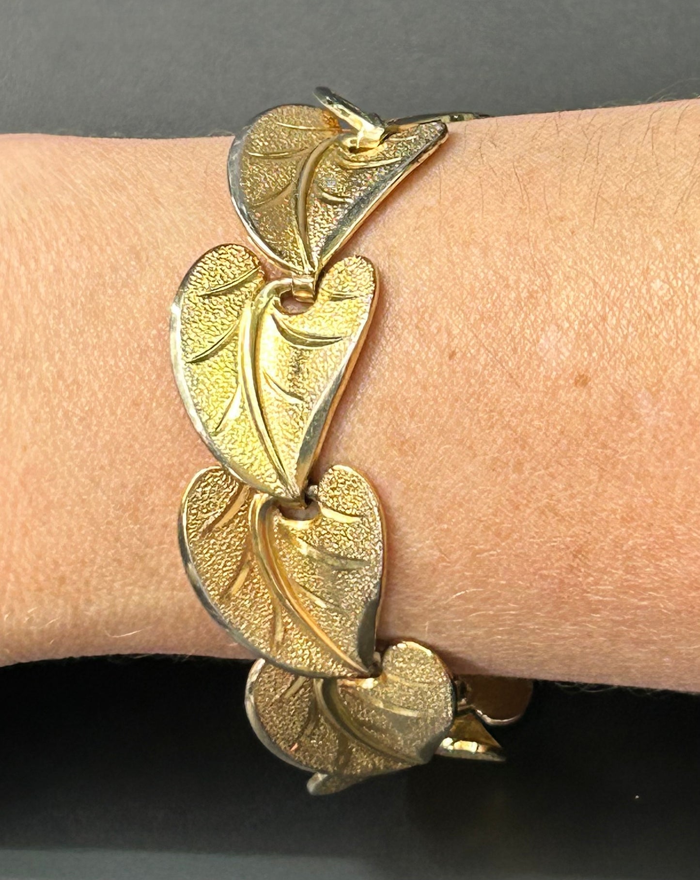 Vintage Leaf Bracelet and Earrings Set