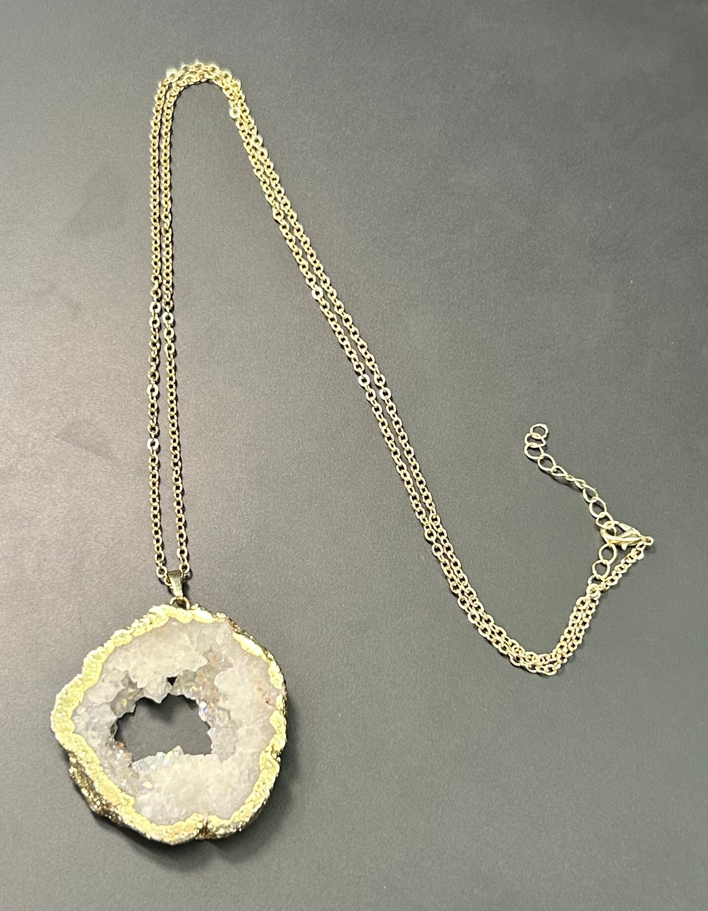 Gold Tone Geode Necklace