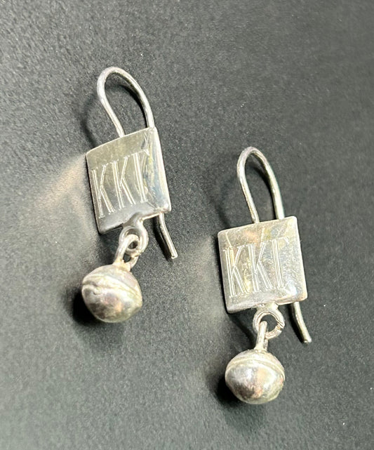 Sterling Silver Engraved KKT Earrings