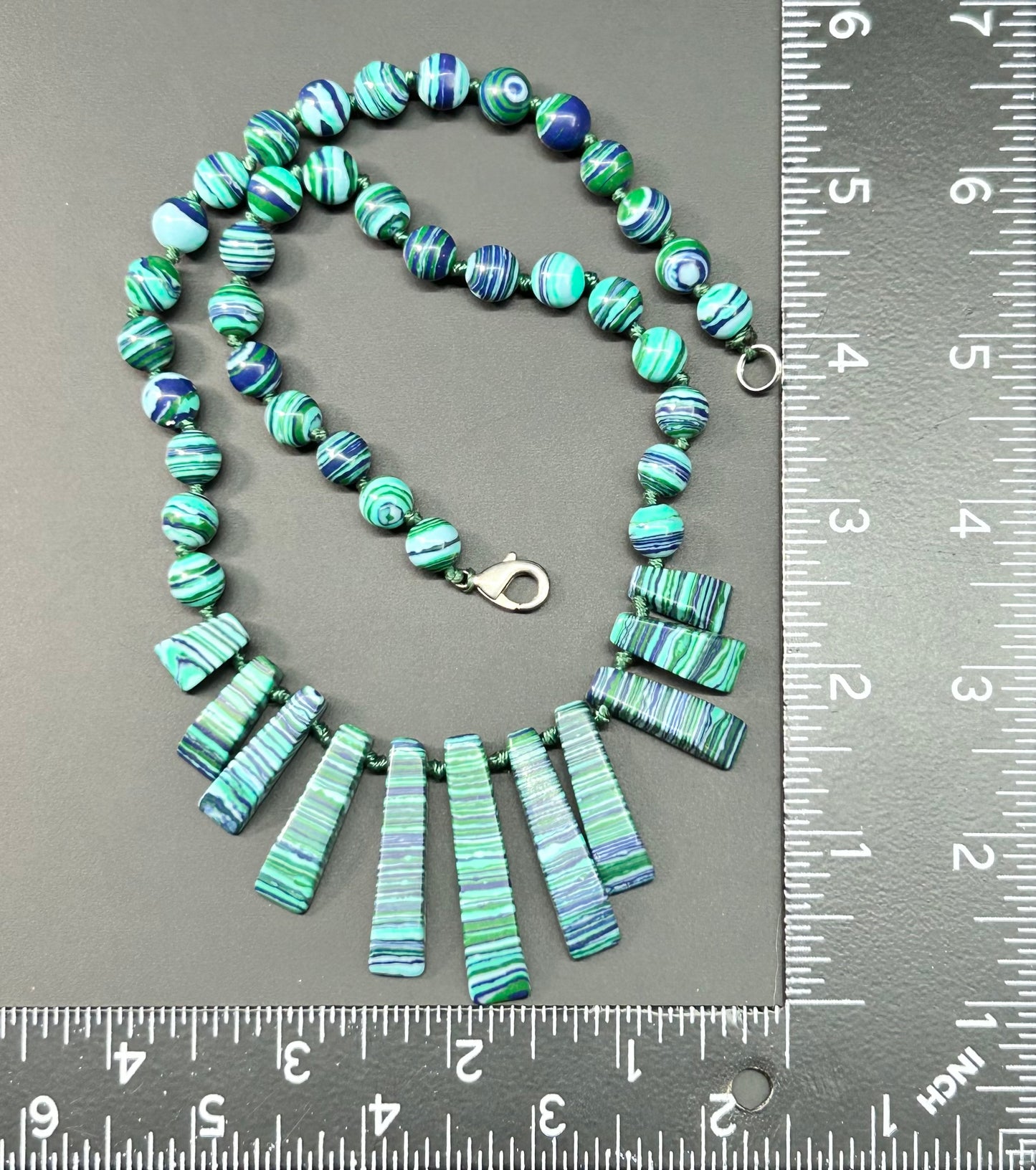 Synthetic Stone Fringe Necklace