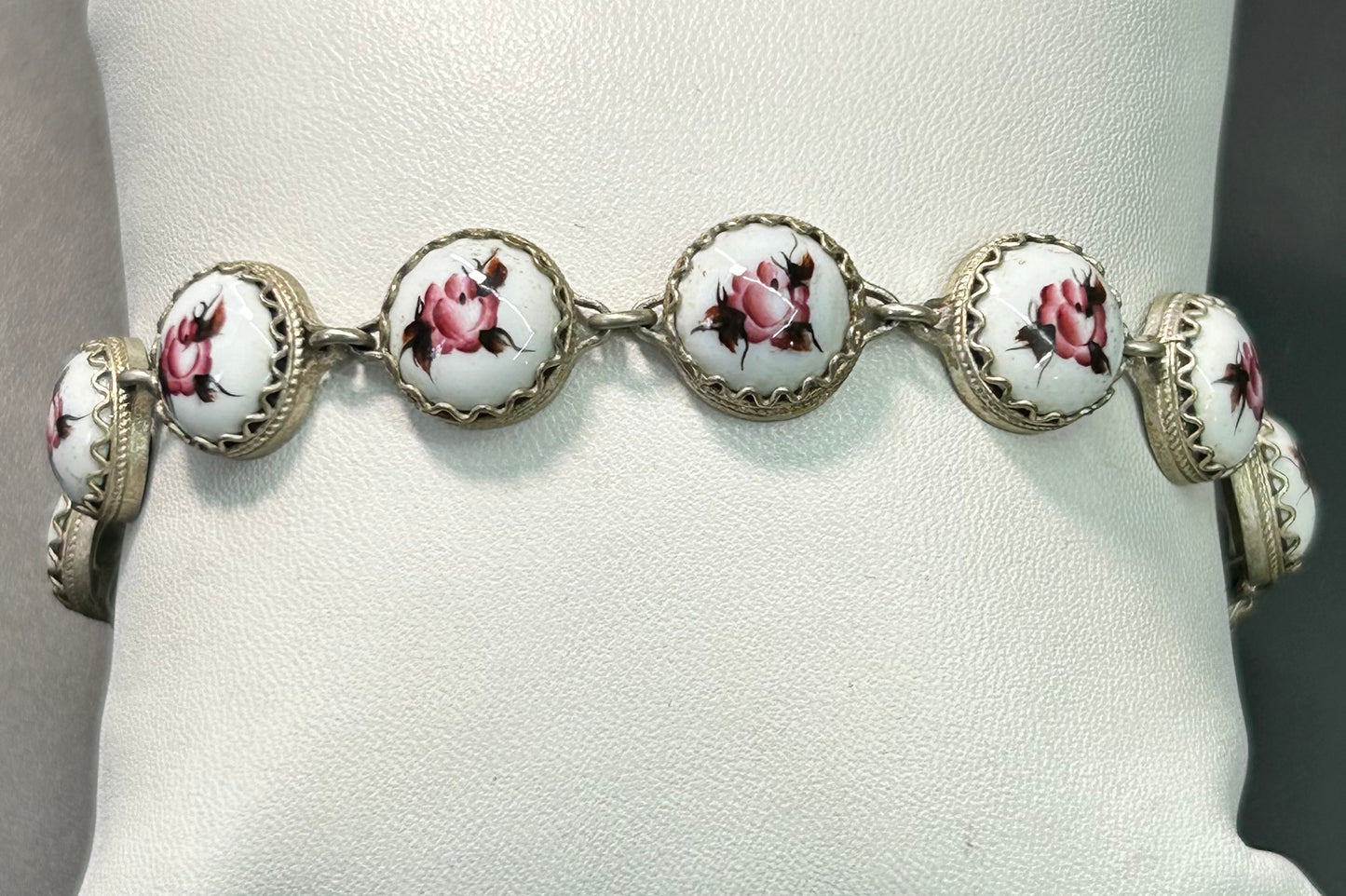 Vintage German Silver Flower Bracelet