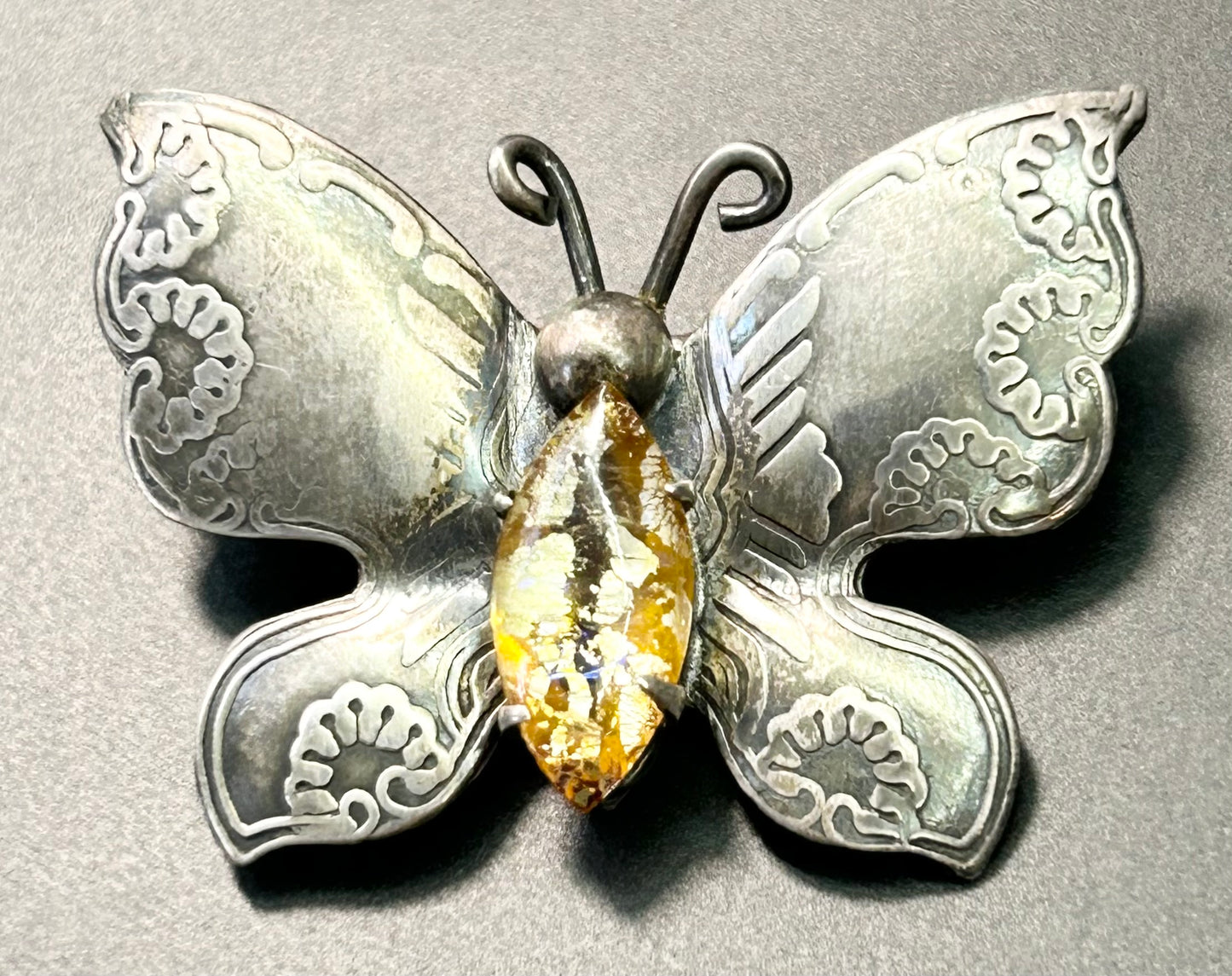 Mexico Sterling Silver Butterfly Brooch