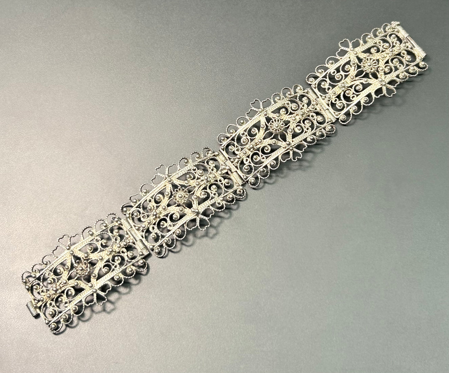 Antique Sterling Silver Filigree Bracelet