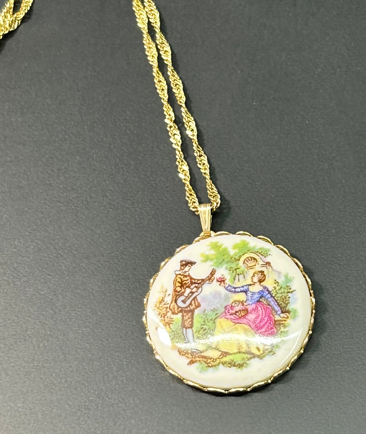 Fragonard Courting Couple Necklace