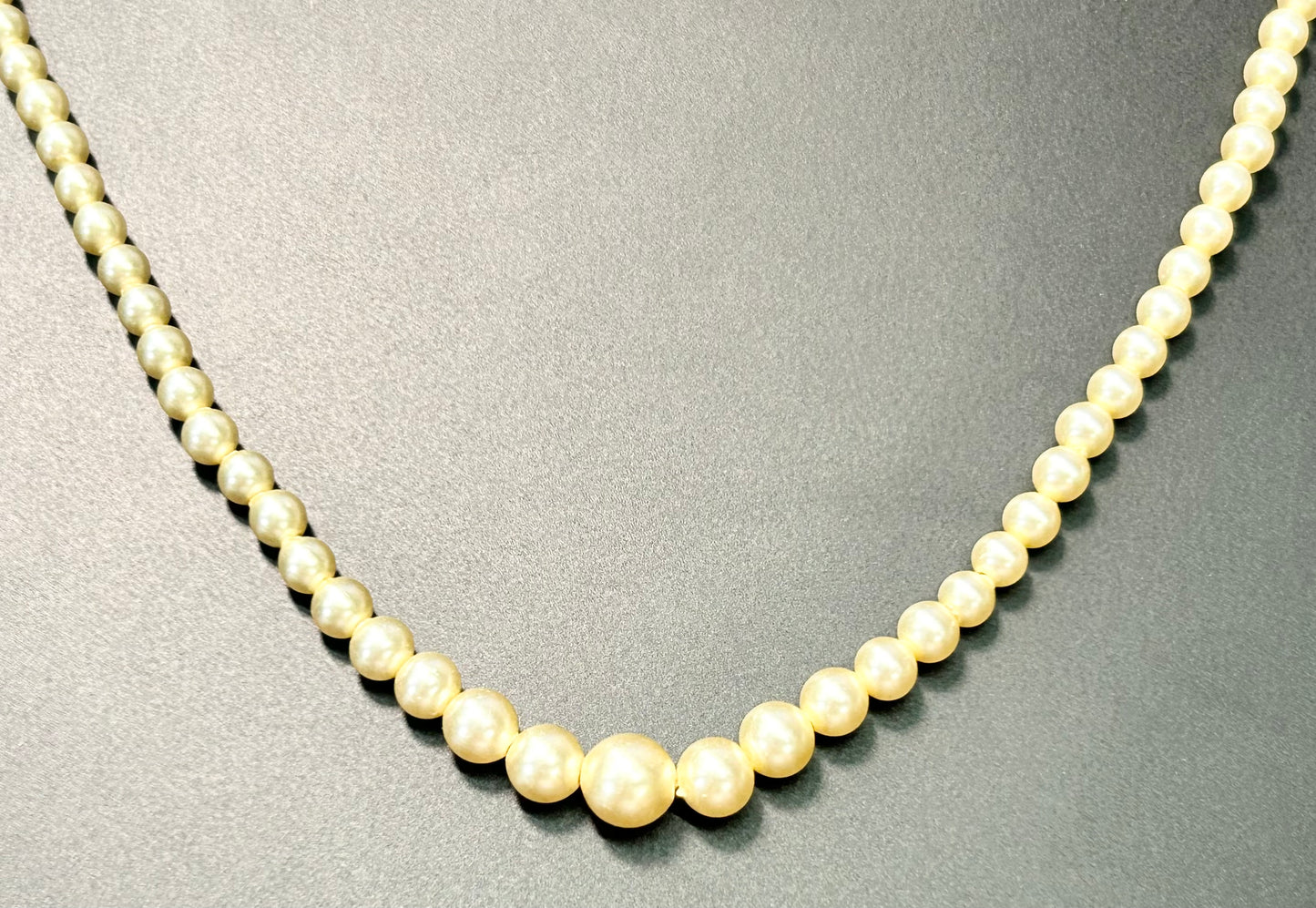 Vintage Sterling Silver Faux Pearl Necklace