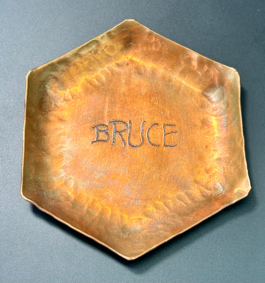 Brownson Gettysburg Copper Trinket Tray Engraved Bruce