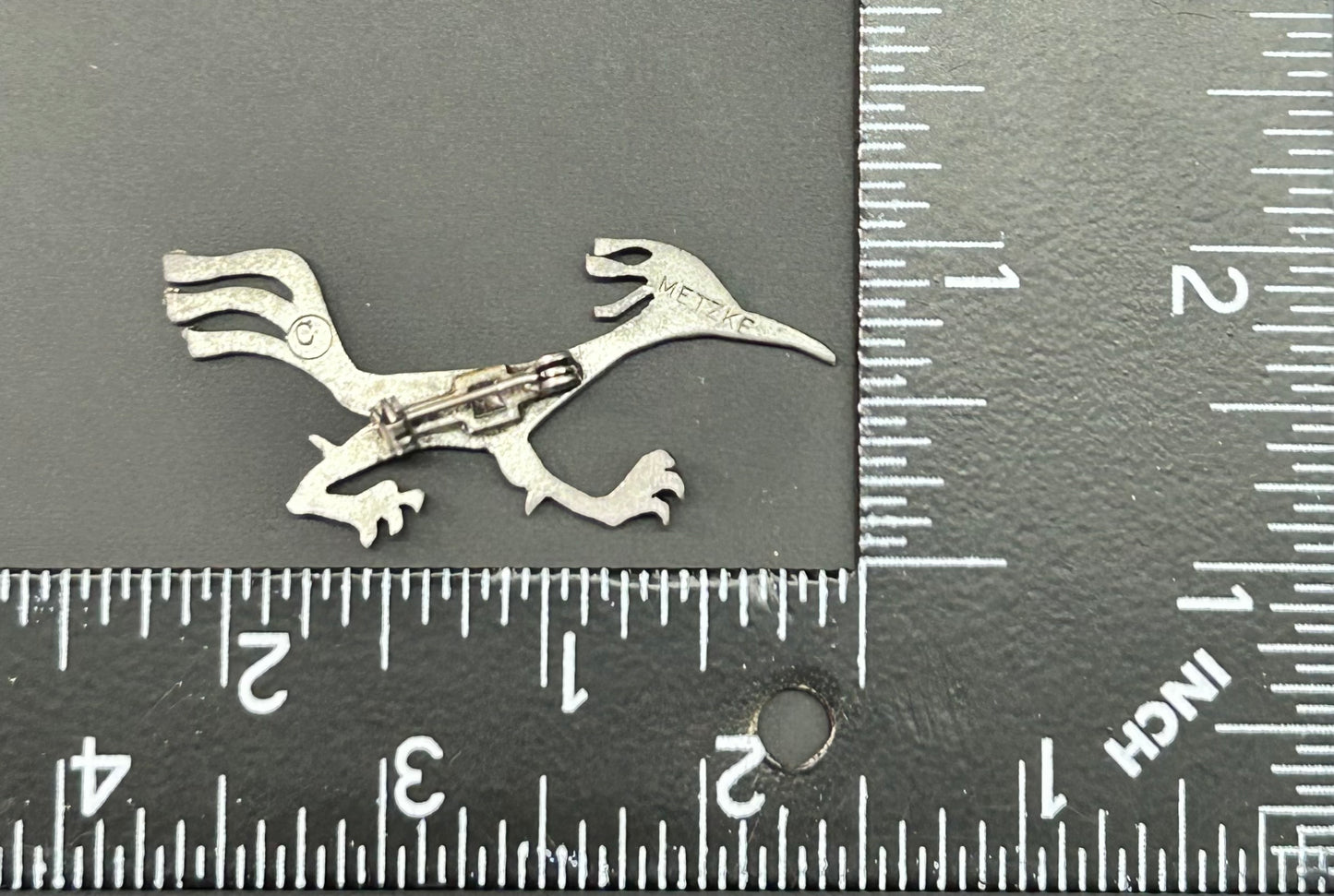 Metzke Pewter Roadrunner Brooch