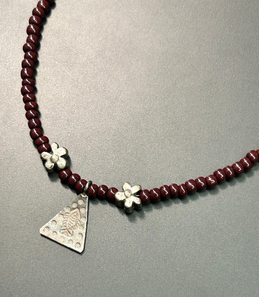 Sterling Silver Seed Bead Necklace