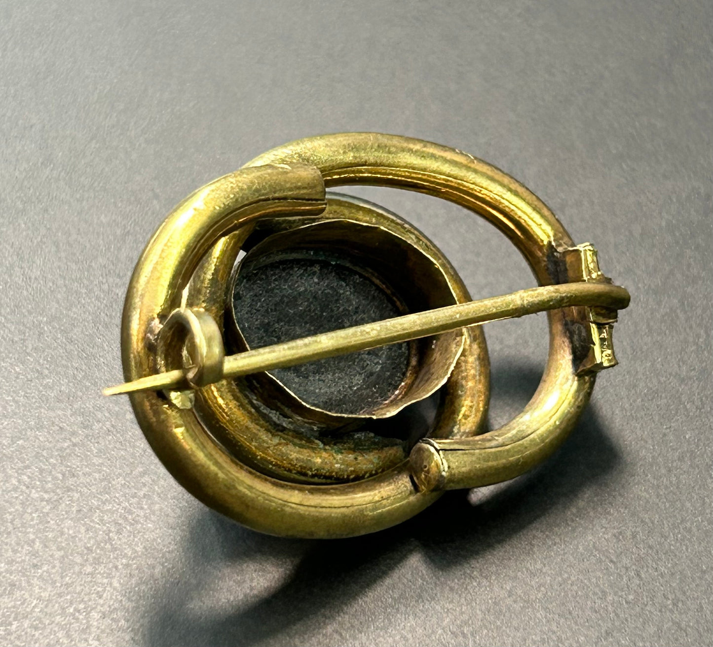 Brass Glass Cabochon Brooch