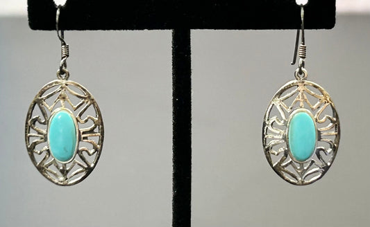 Sterling Silver Turquoise Color Earrings