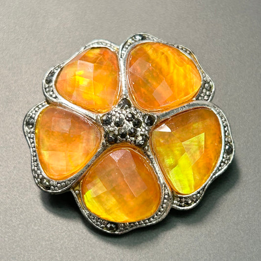 Rhinestone Flower Brooch