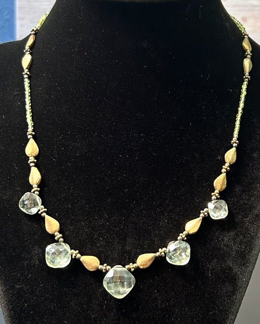 BP Sterling Silver Vermeil Glass Necklace