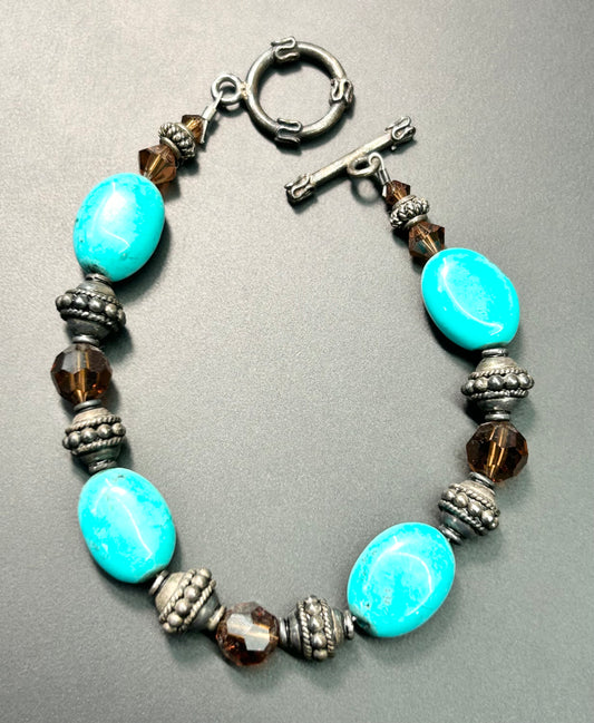 Sterling Silver Turquoise Toggle Bracelet