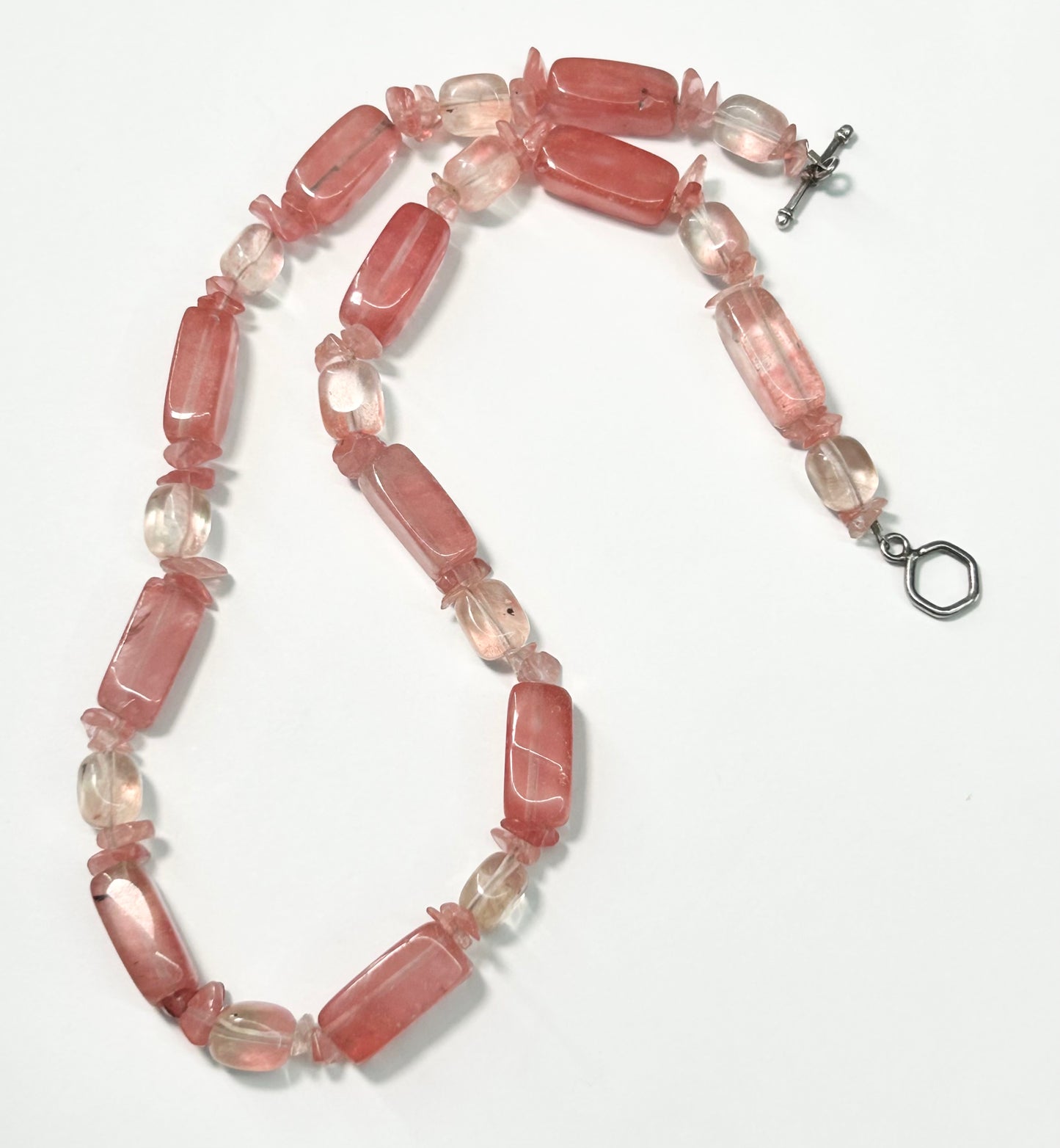 Glass Necklace Sterling Silver Toggle Necklace