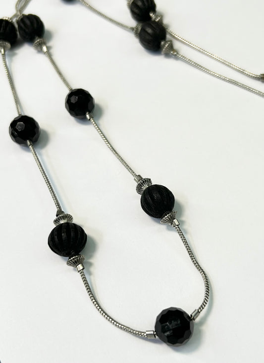 Wood & Acrylic Bead Necklace