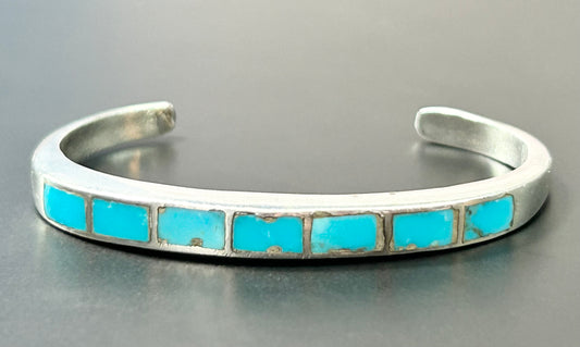 Native American Sterling Silver Turquoise Bracelet