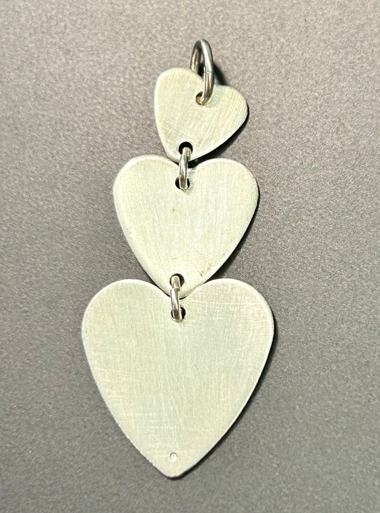 Brushed Sterling Silver Heart Pendant