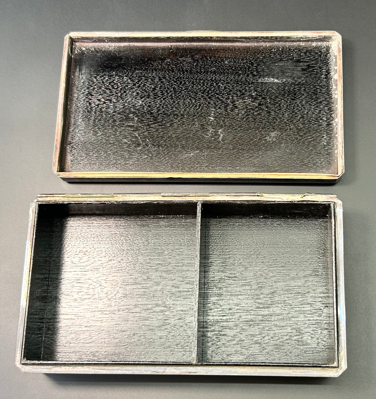 Vintage Japanese 950 Silver Wood Lined Jewelry Box