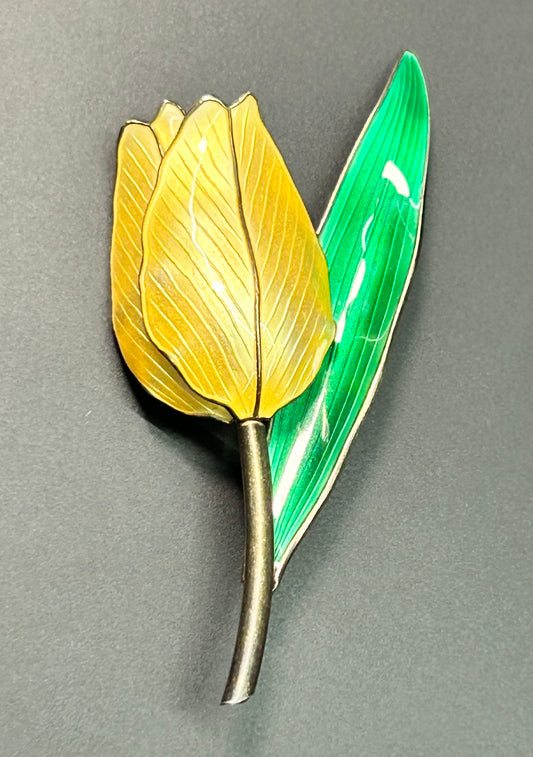 Norway Sterling Silver Tulip Brooch