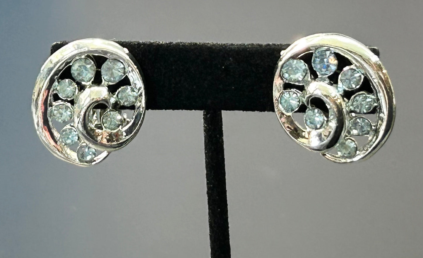 Vintage Rhinestone Clip Earrings
