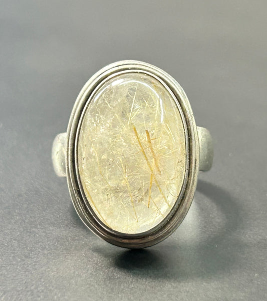 Sterling Silver Rutilated Quartz Ring