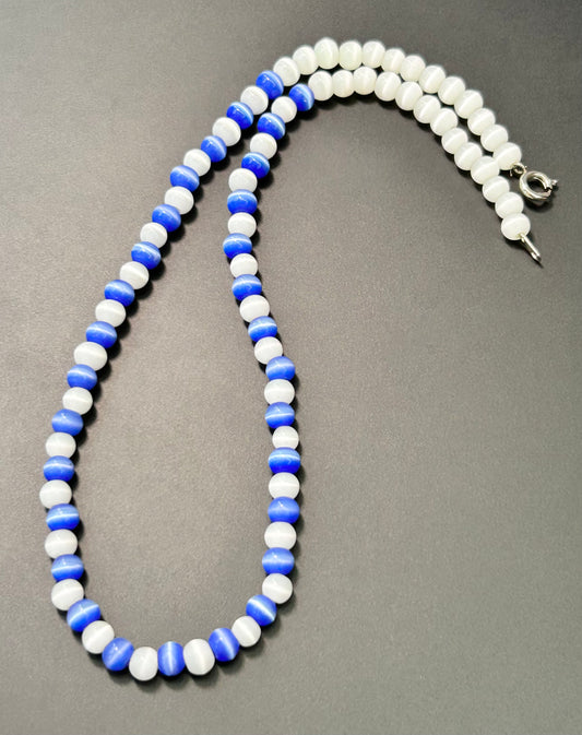 Faux Cats Eye Glass Necklace