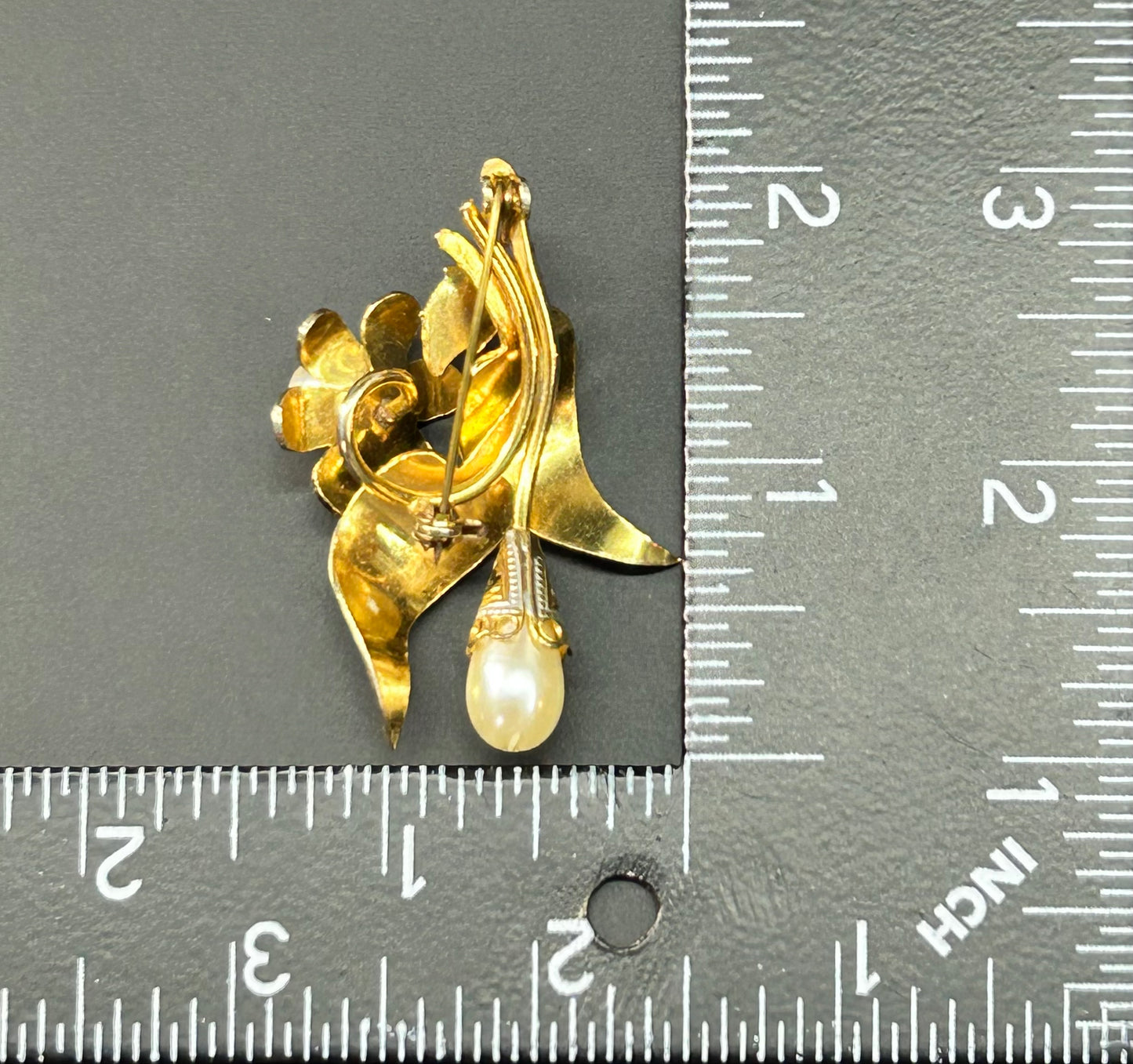 Vintage Damascene Brooch