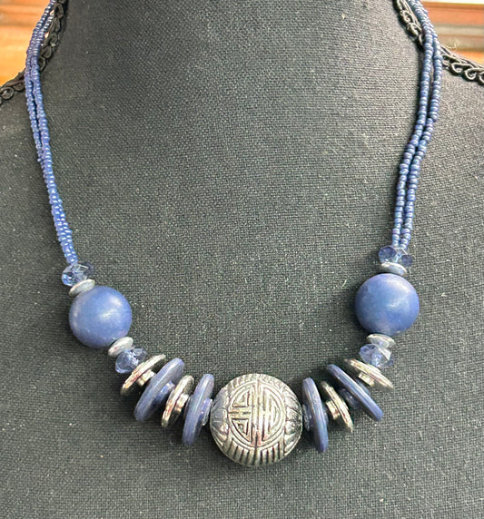 Silver Tone Bead Necklace