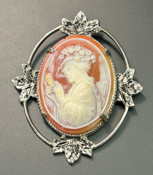 Acrylic Cameo Brooch