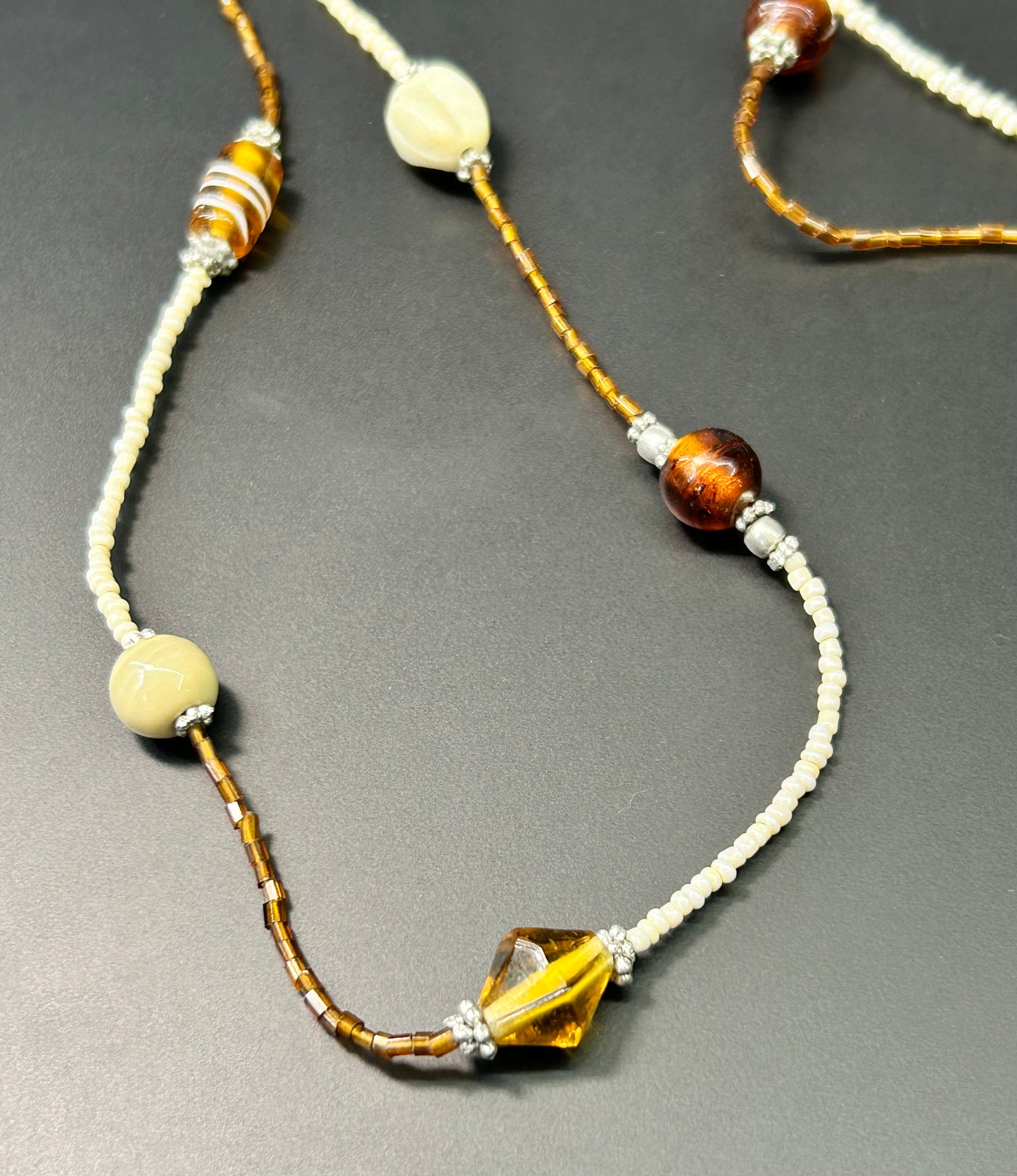 Vintage Glass & Seed Bead Necklace