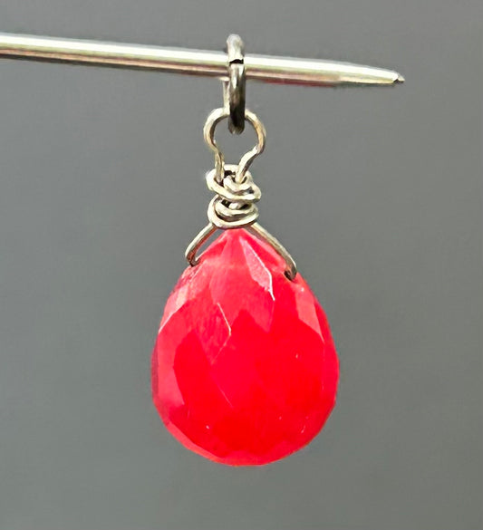 Sterling Silver Red Jade Pendant