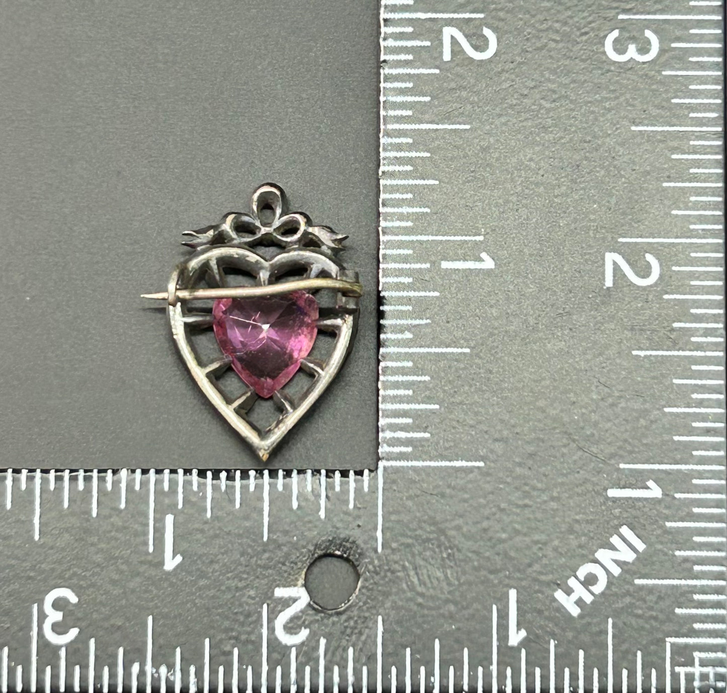 Victorian Sterling Silver Heart Brooch