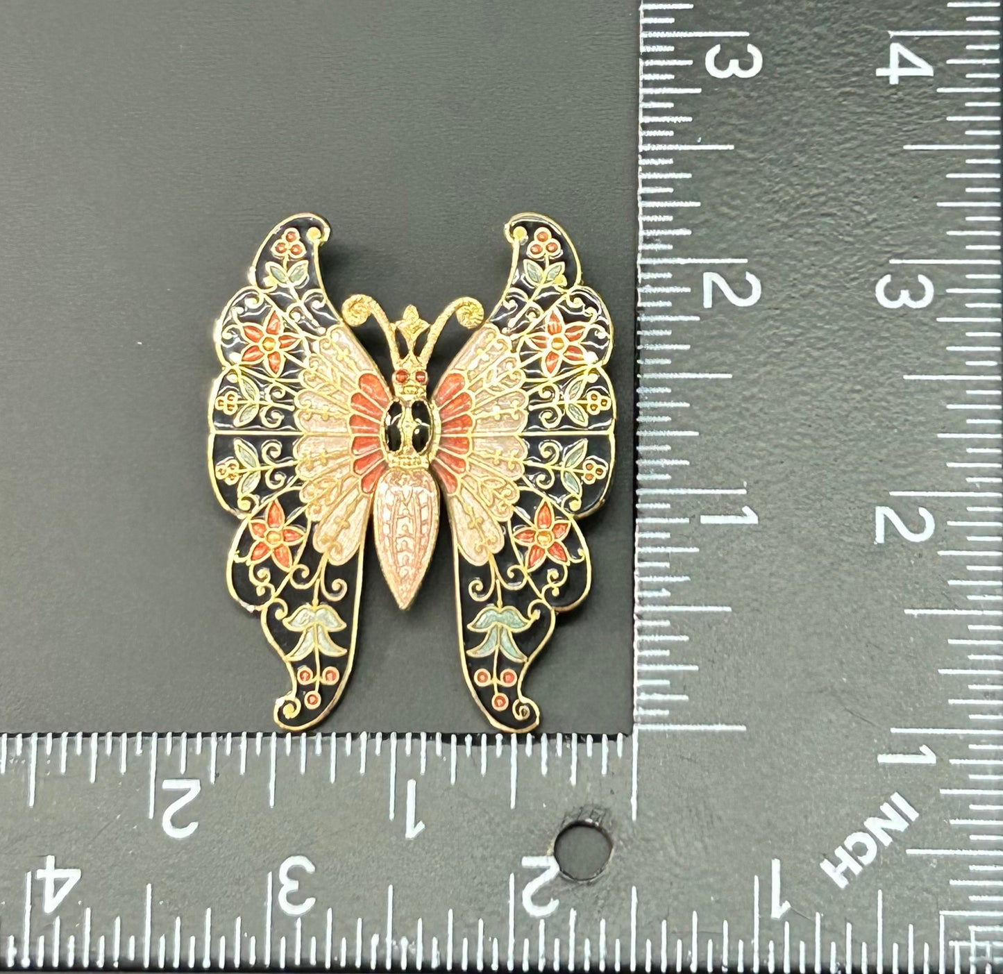 Fish & Crown Butterfly Brooch
