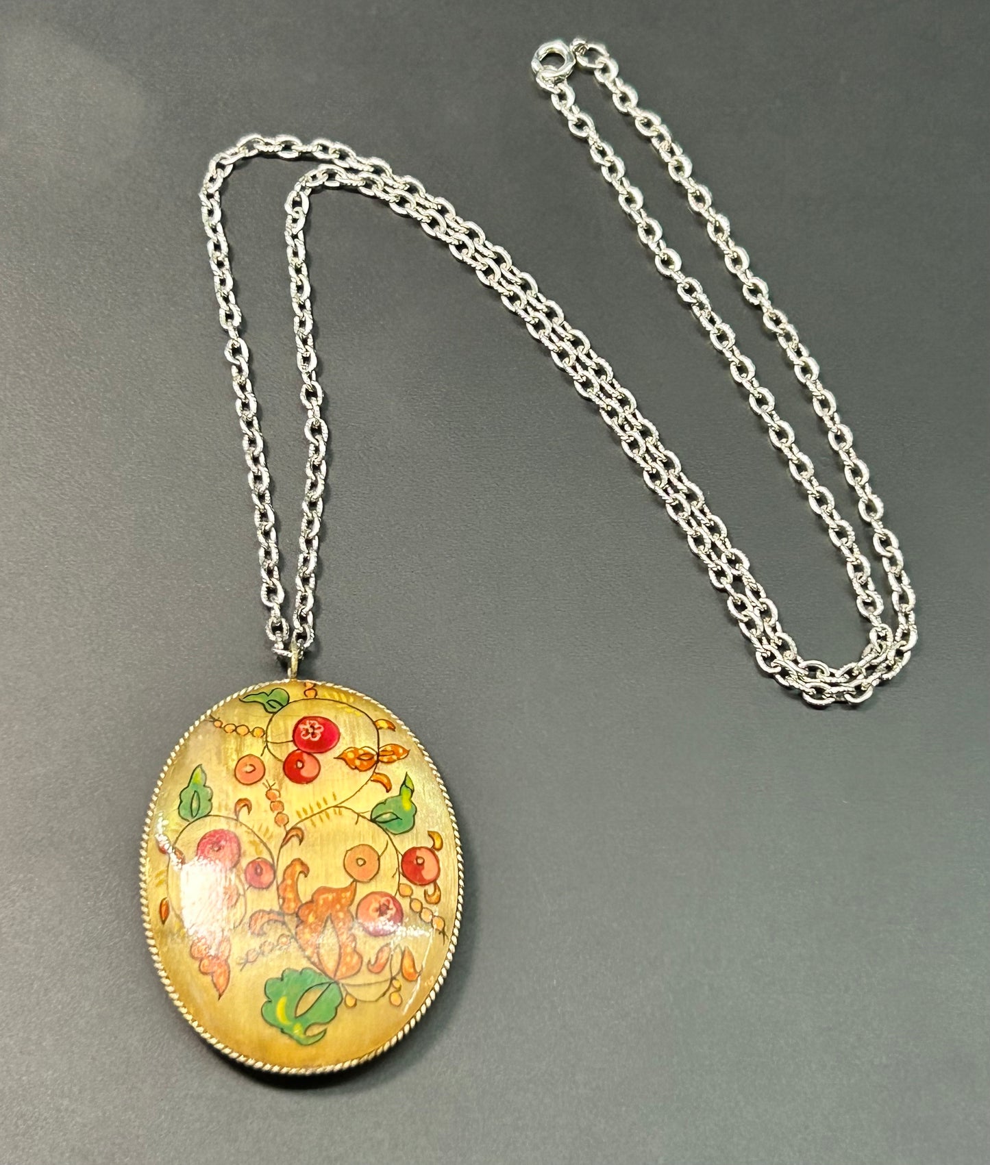 Vintage Double Sided Glass Necklace