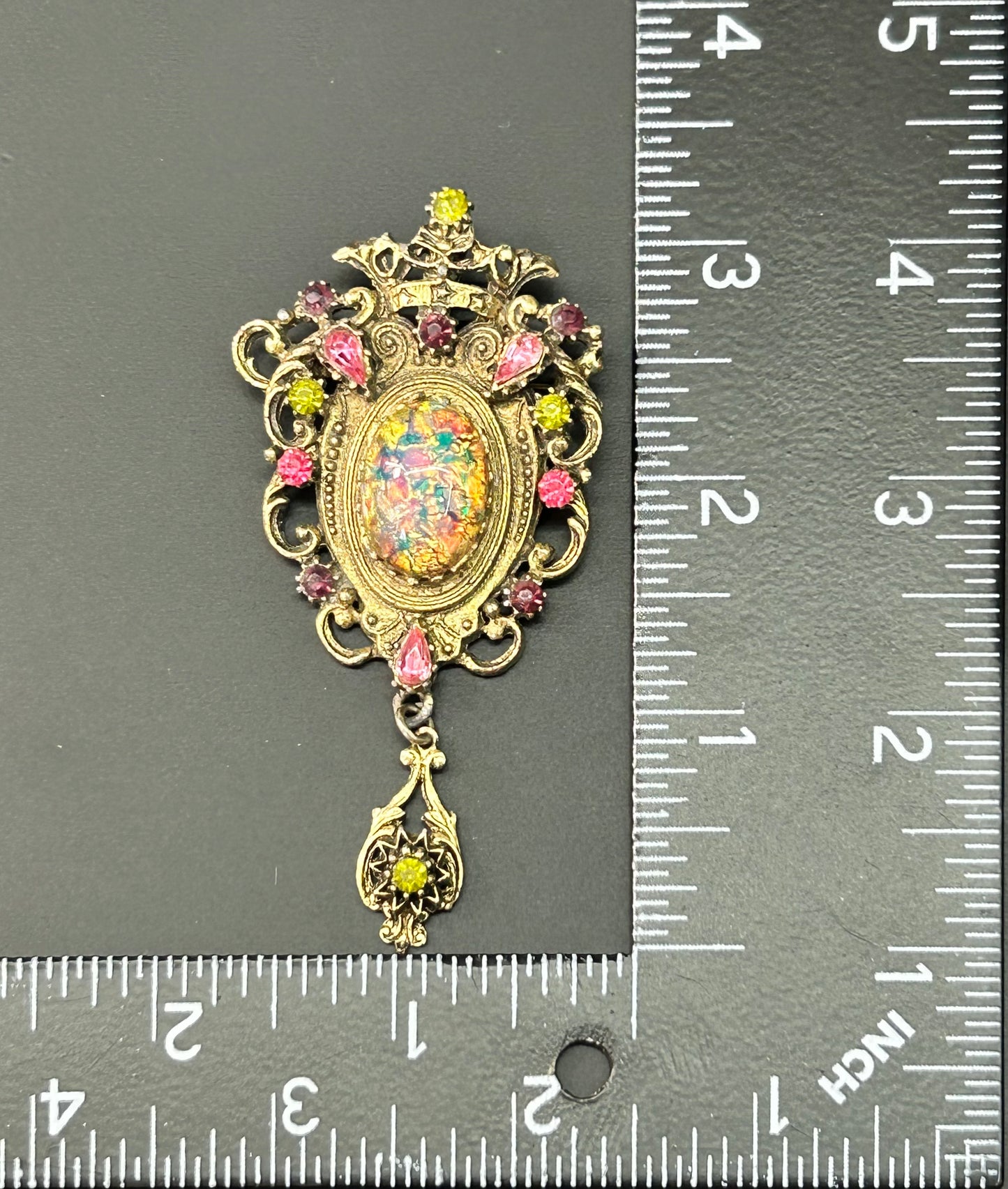 Vintage Art Glass Brooch