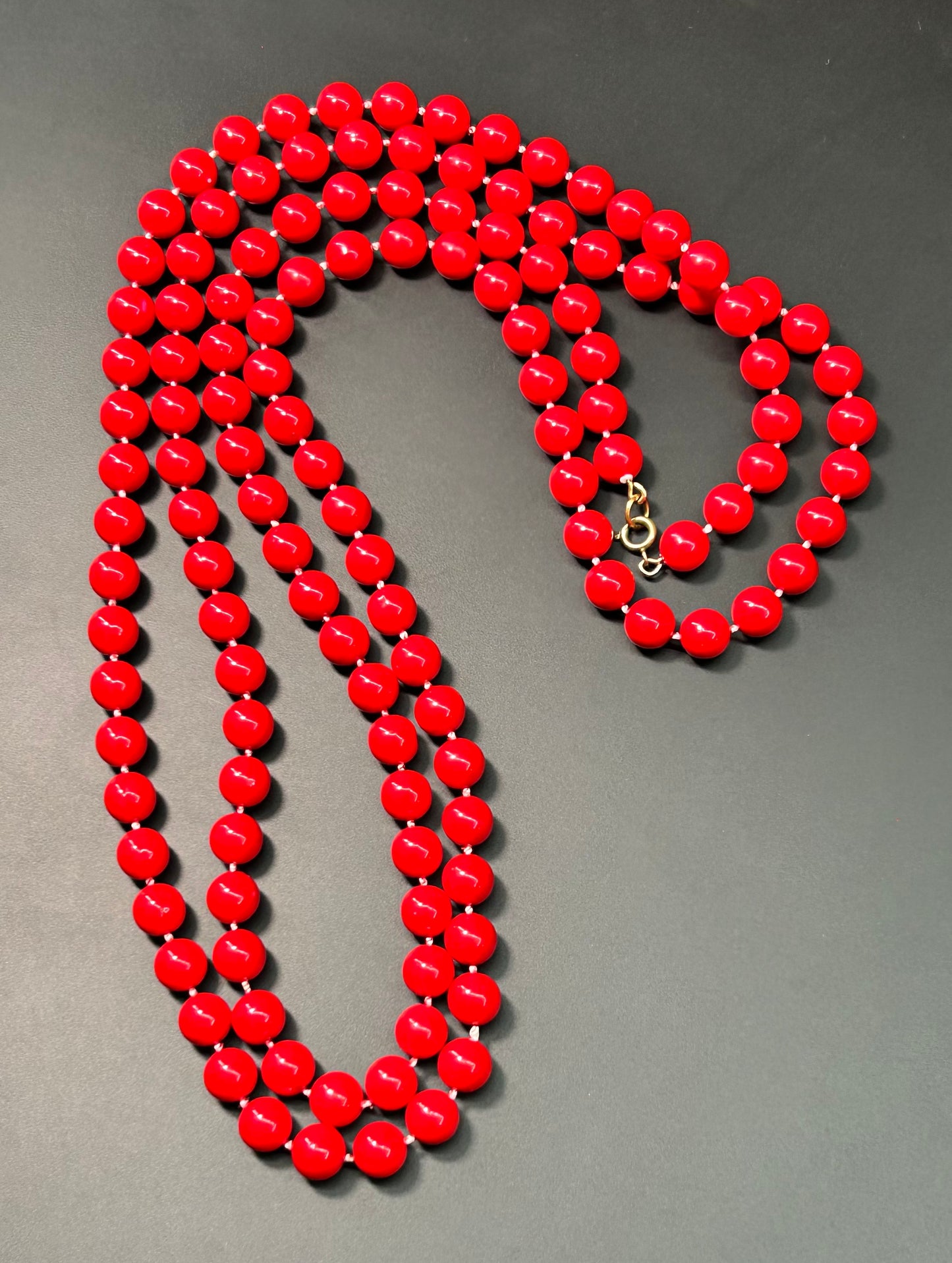 Acrylic Red Bead Necklace