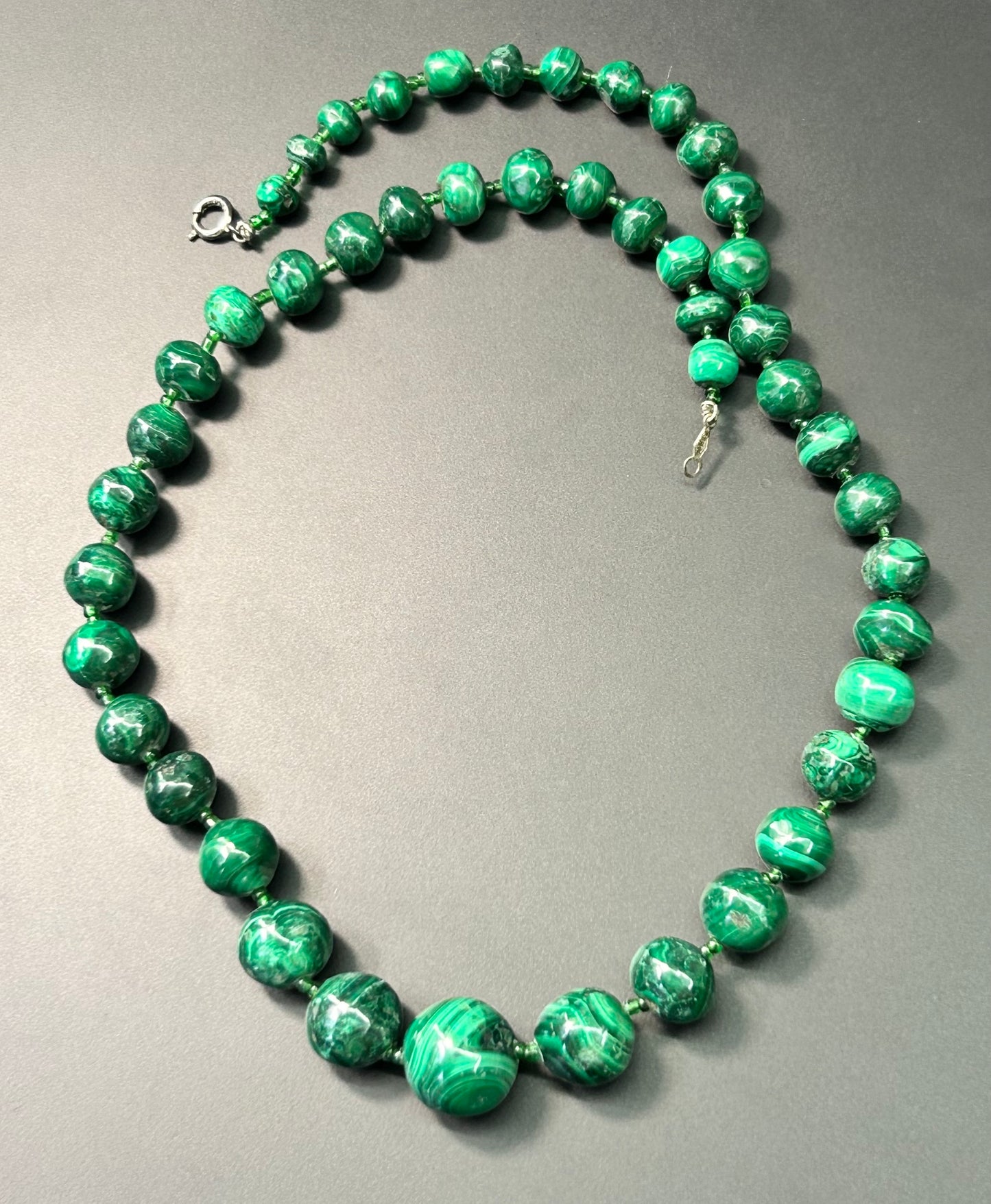 Sterling Silver Malachite Necklace