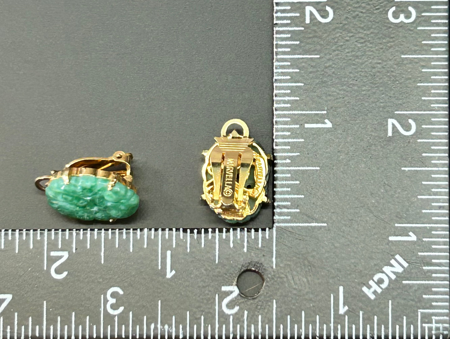 Marvella Peking Glass Clip Earrings