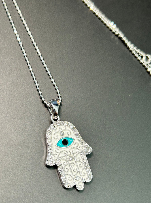 Hamsa Rhinestone Necklace