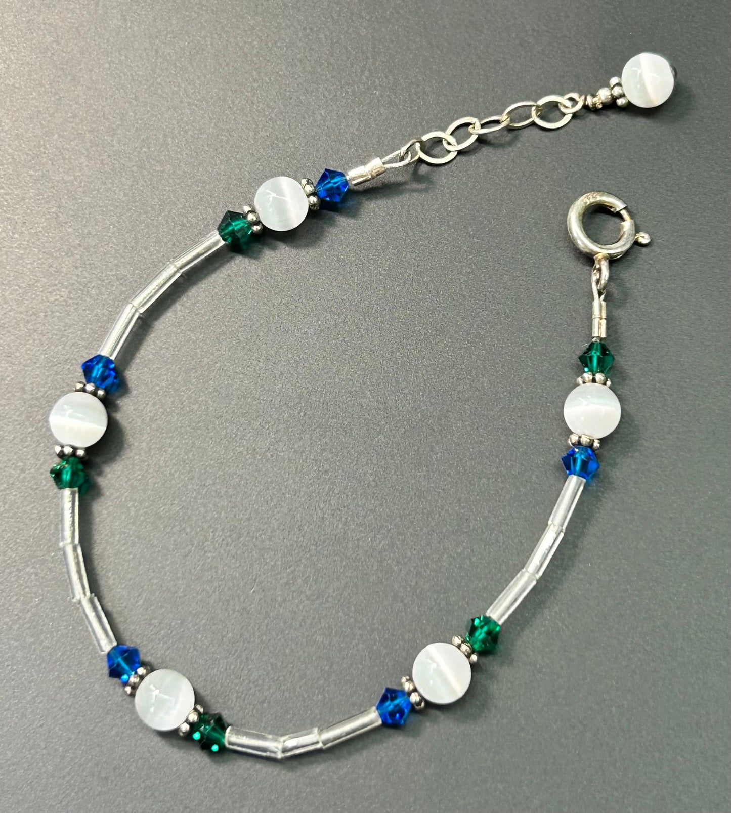 Sterling Silver Glass Bead Bracelet