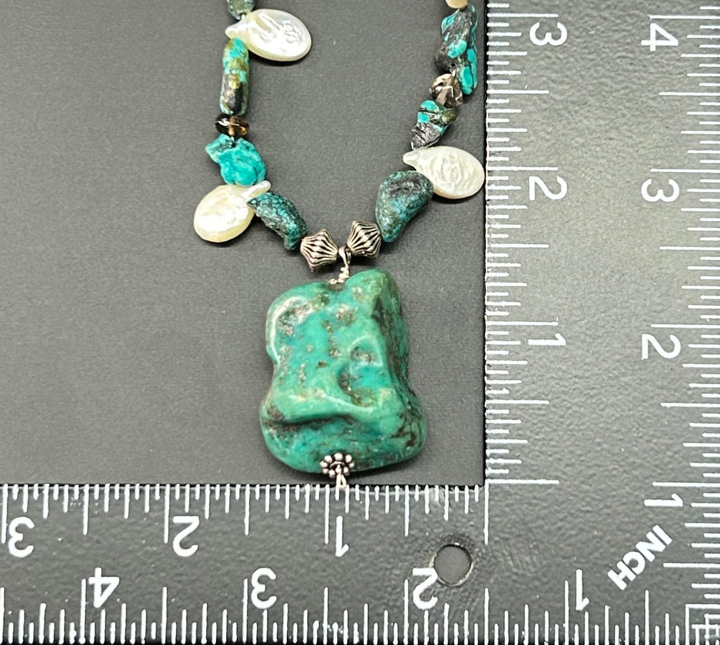 Sterling Silver Turquoise & Pearl Necklace