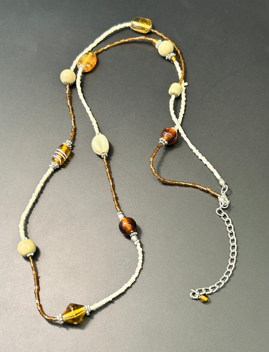 Vintage Glass & Seed Bead Necklace