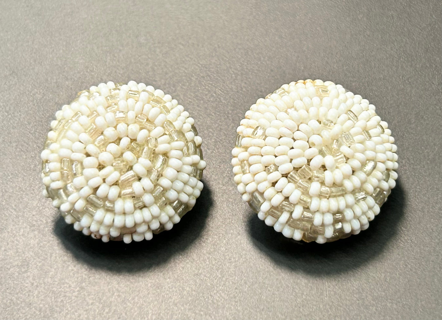 Vintage Seed Bead Clip Earrings