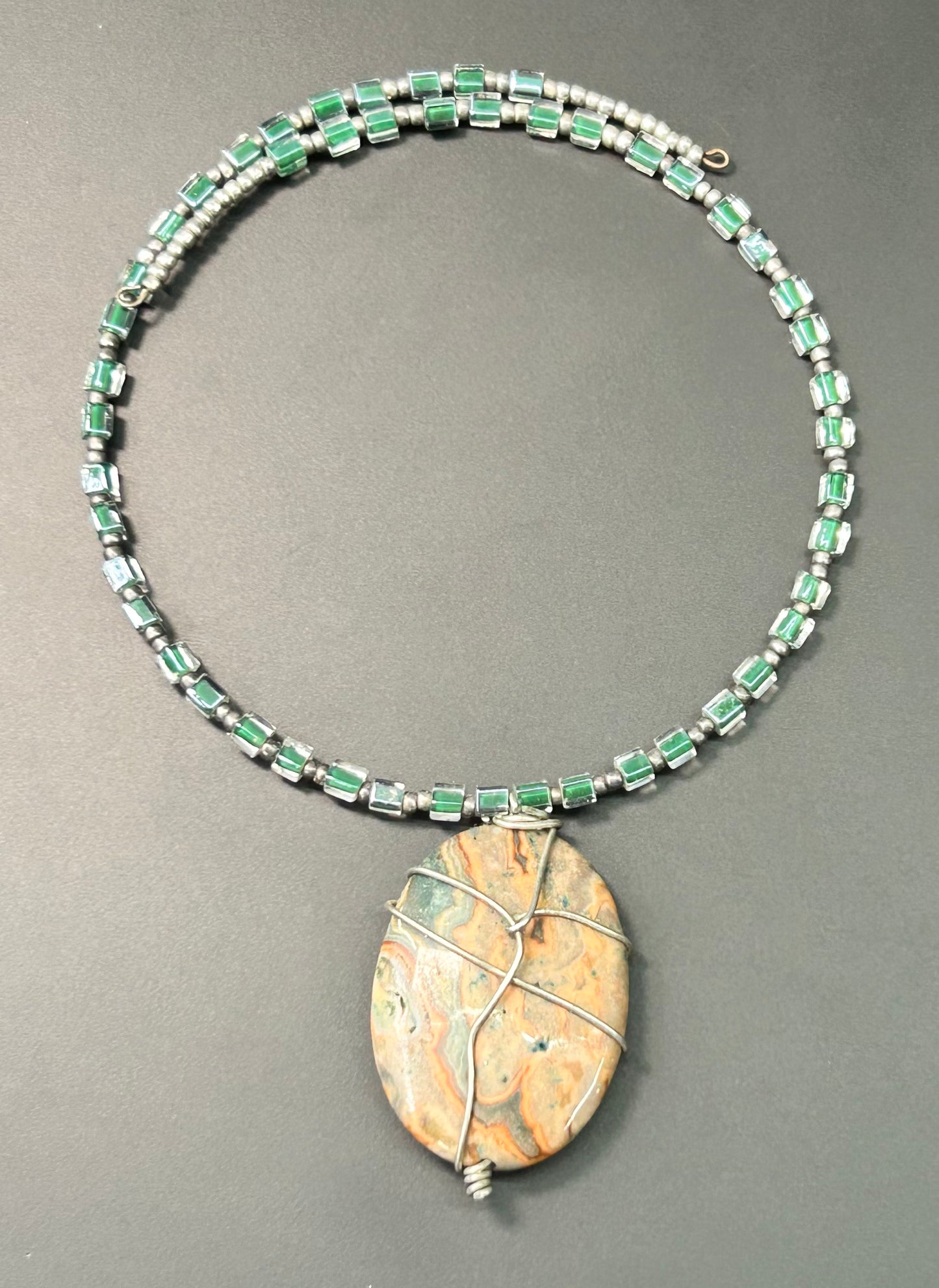 Jasper & Glass Collar Necklace