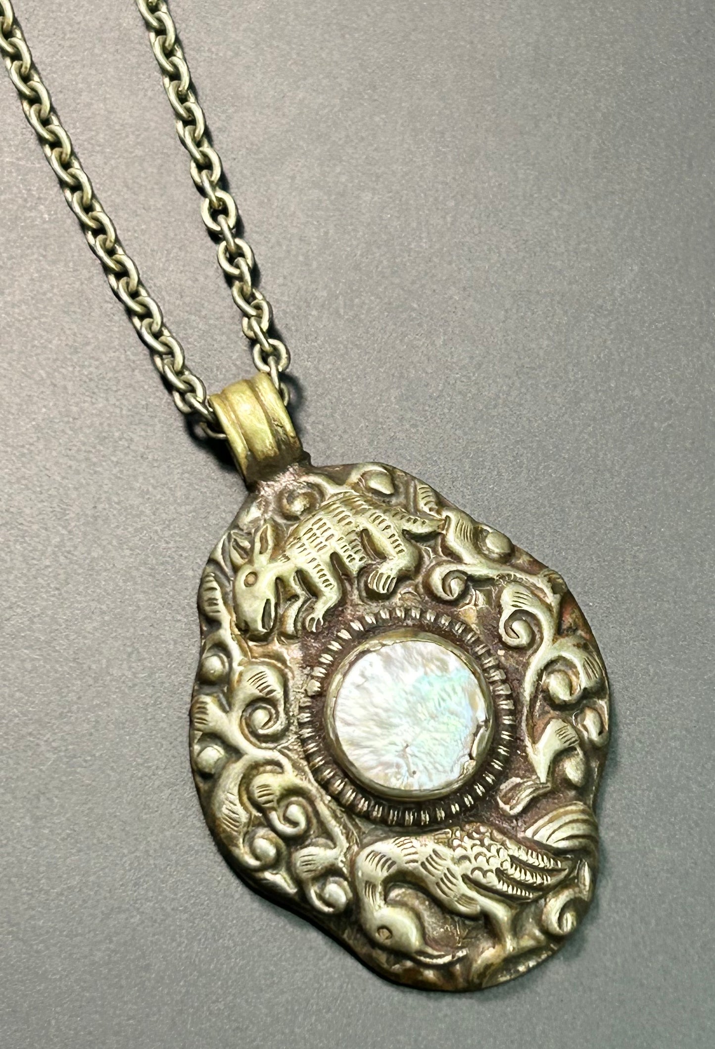 Vintage Pearl Animal Necklace