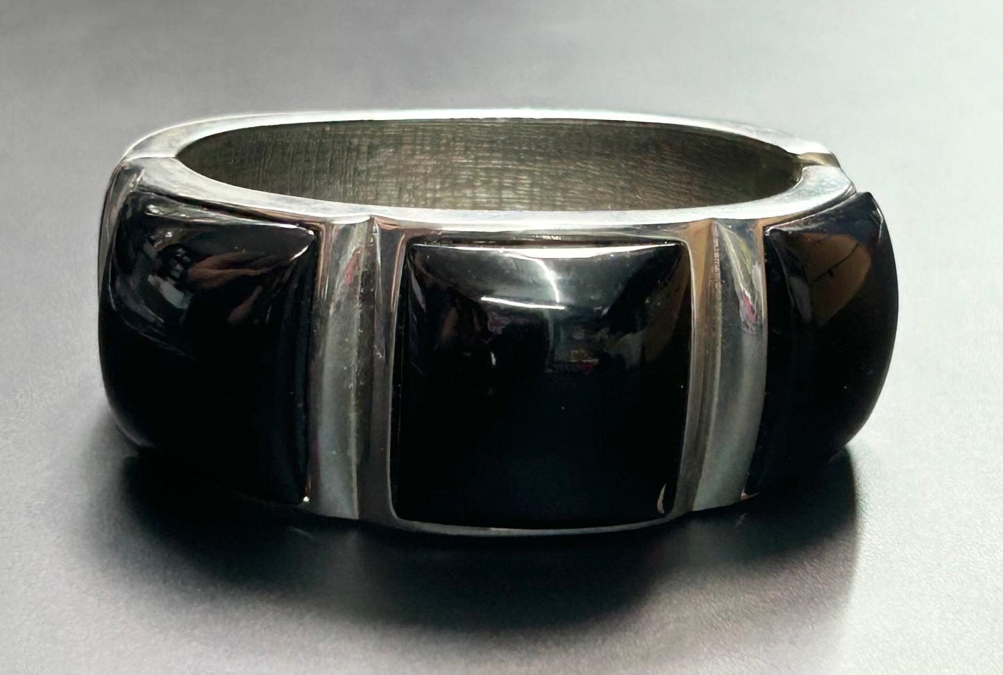 Chunky Black Enamel Bracelet