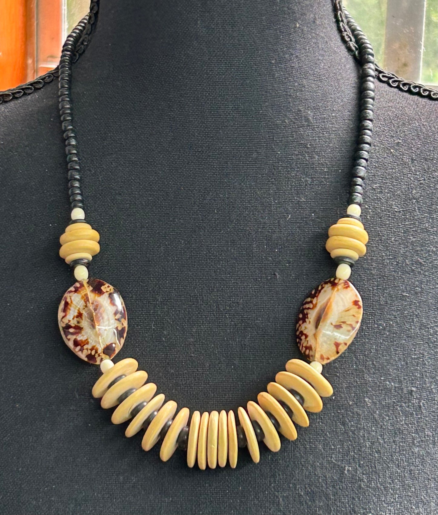 Wood & Limpet Shell Necklace